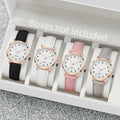 Women's Arabic Dial Quartz Watch | Leather Strap, 8 Colors Women's Quartz Watch Qme 4PCS Without Box