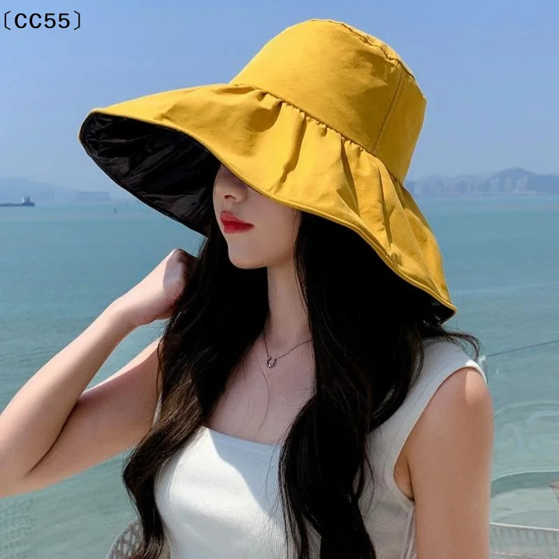 Women's Wide Brim Fisherman Sun Hat – Breathable UV Cover Sun Hat Qst