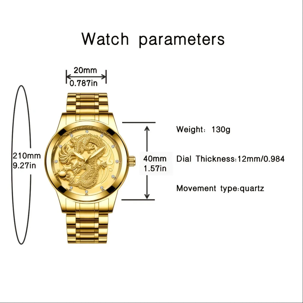 Men's Large Dial Quartz Watch | Stainless Steel Strap Quartz Wristwatch Qme