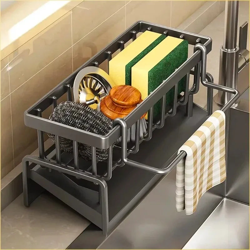 Space-Saving Kitchen Draining Rack with Drainage & Storage Dish Draining Rack Qme