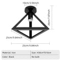 E27 Vintage Industrial Black Semi Flush Ceiling Light Fixture Ceiling Light Fixture Qme black