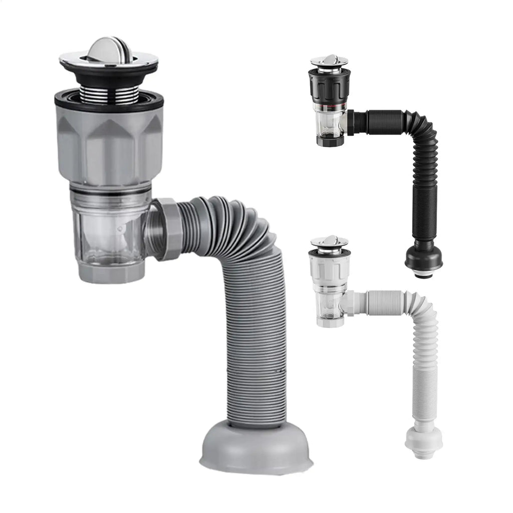 Telescoping Drain Pipe Hose – Anti-Odor Bathroom Sink Outlet Drain Pipe Hose Qme