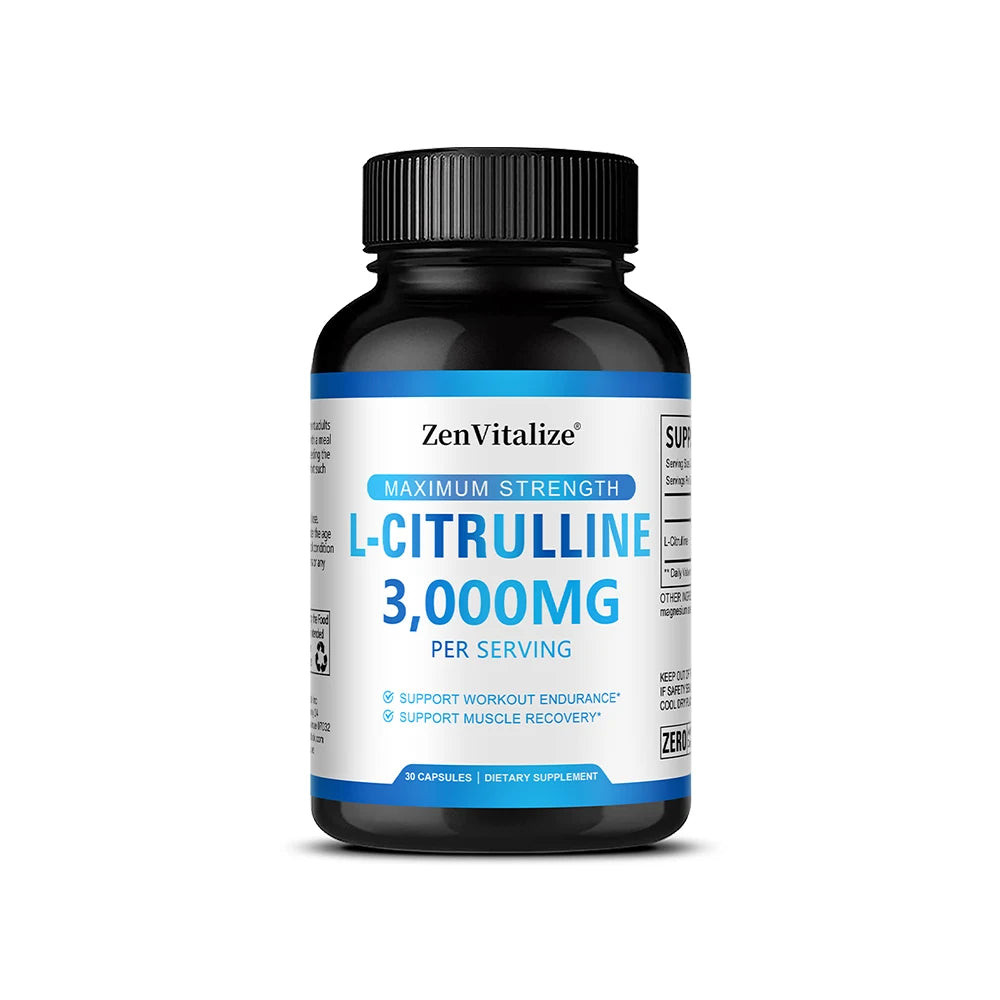 ZENVITALIZE L-Citrulline Supplement – Energy & Muscle Support Amino Acid Supplement Qst 30 count-1bottle