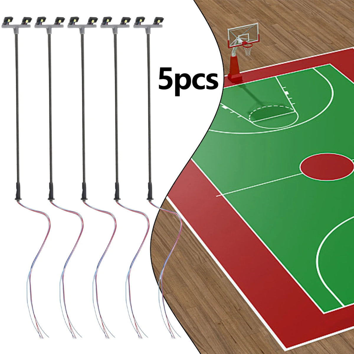 Model Railway Twin LED Yard Flood Lights OO Gauge 1:76 Scale Model Railway Accessory Qme