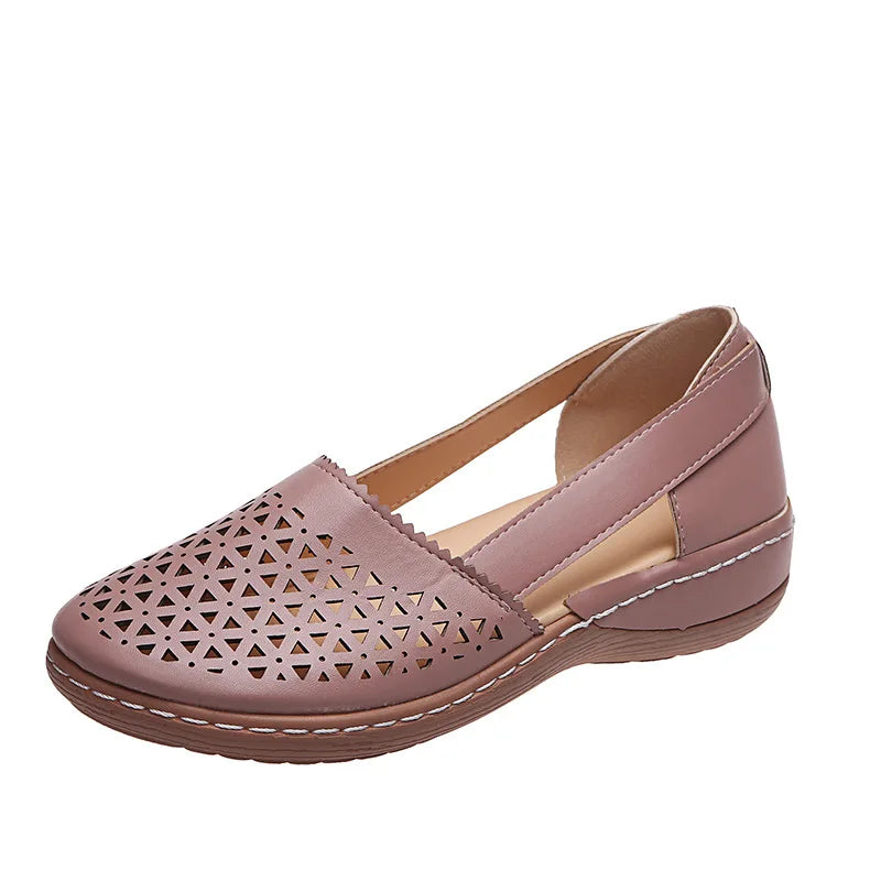 Women's Retro Button Flat Sandals – Mary Jane Plus Size Women's Flat Sandals Qst Pink 43
