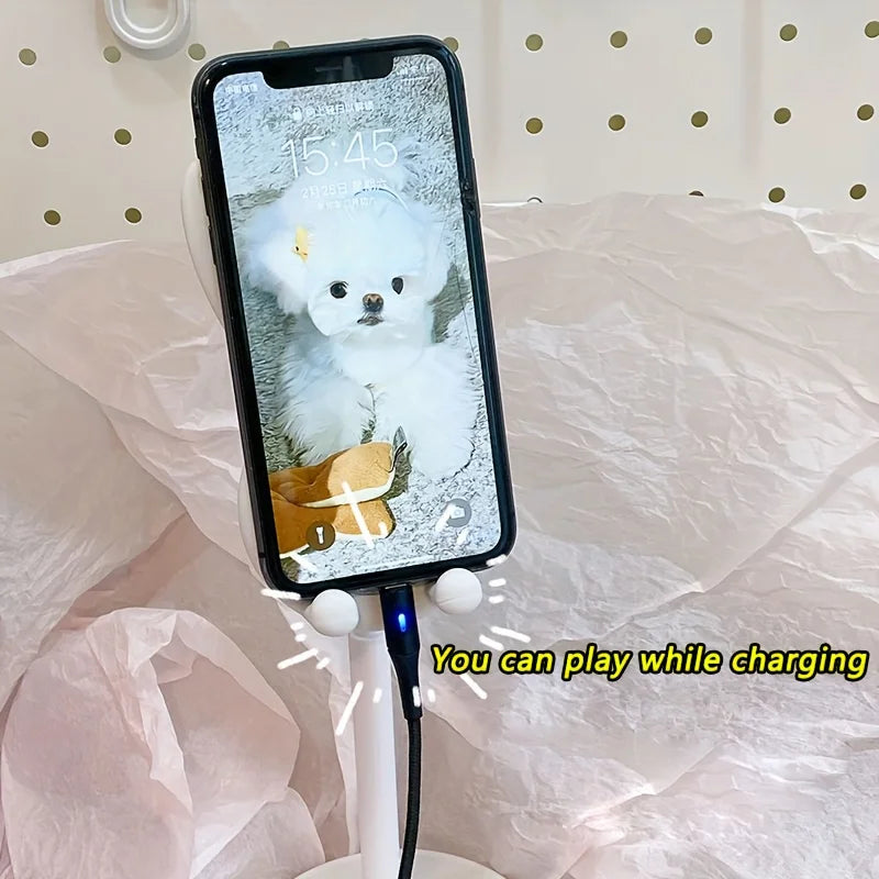 Adjustable Rabbit Cartoon Desktop Phone Stand | Cute Pink Desktop Phone Stand Qme