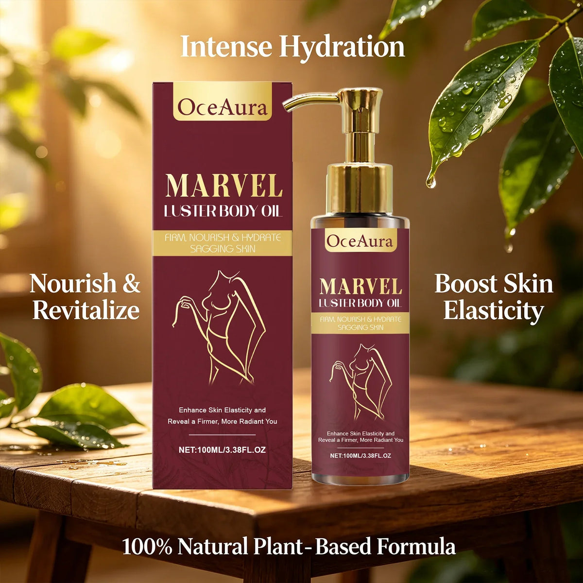Oceaura Marvel Luster Body Oil | Firm, Hydrate & Glow Moisturizing Body Oil Qme