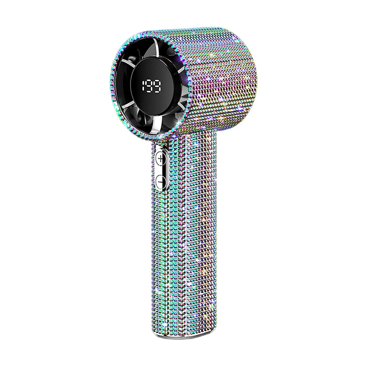 Portable Handheld Turbine Rechargeable Fan | Digital Display Handheld Rechargeable Fan Qme Multicolor One Size