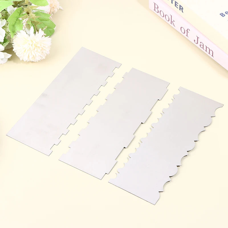 Stainless Steel Double-Sided Cake Scraper & Comb Tool Cake Decorating Tool Qst