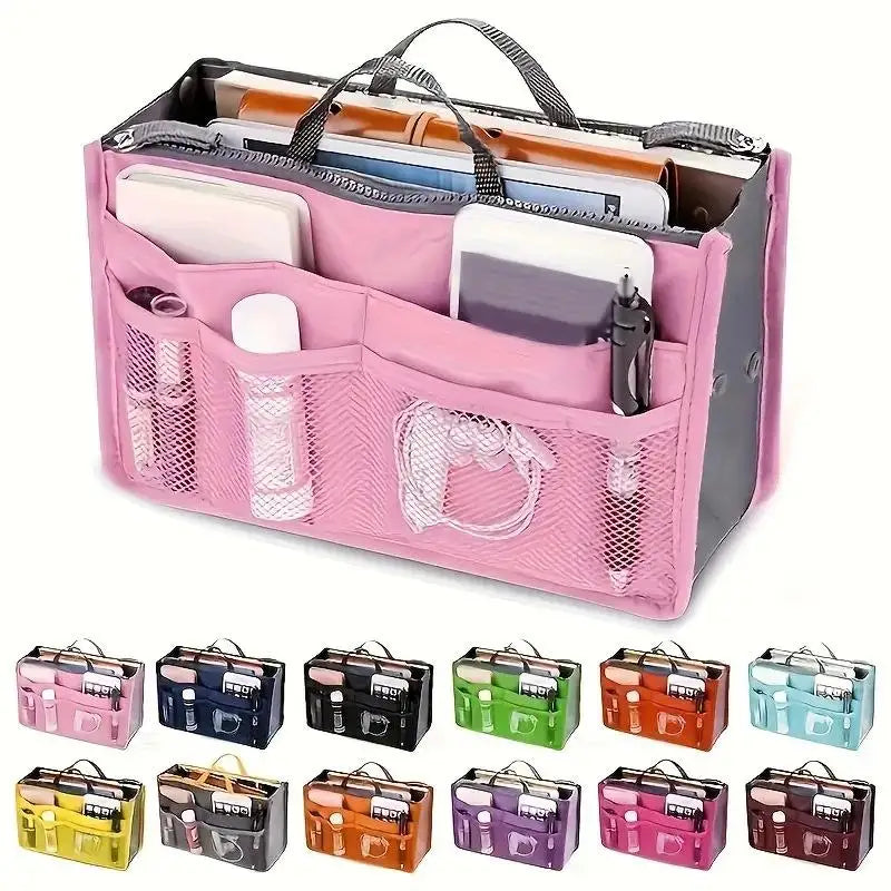 Bi-Fold Storage Bag Double Zipper Large Capacity Organizer Bag Organizer Qme