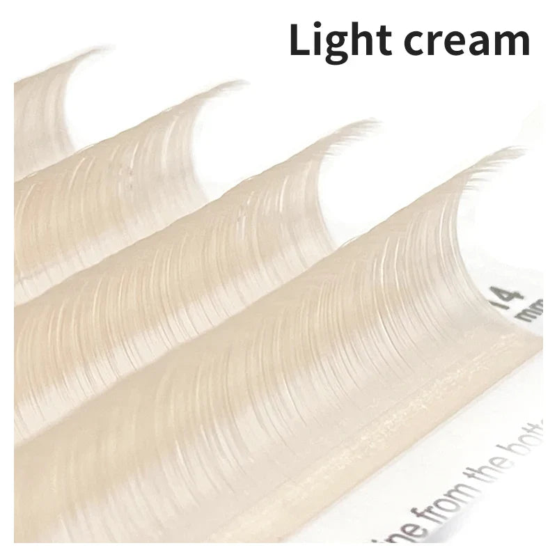 NATUHANA Cream Beige Lash Clusters Mixed Lengths – Soft Individual Lash Clusters Qme Cream C 0.07mm|Mix