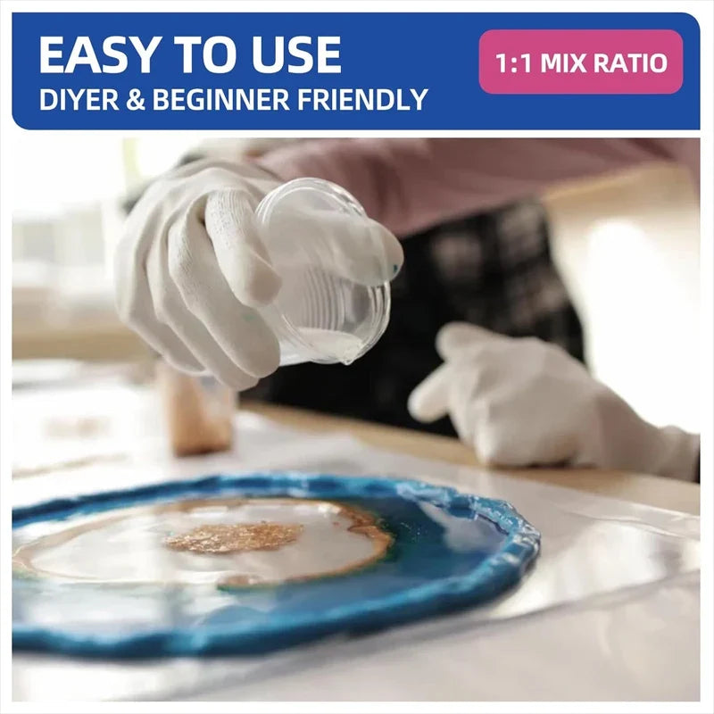 Crystal Clear Epoxy Resin Kit – Bubble-Free, Anti-Yellowing 1:1 Epoxy Resin Kit Qme