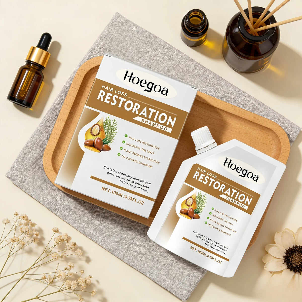 HOEGOA Rosemary Shampoo – Oil Control, Anti-Frizz & Volume Hair Growth Shampoo Qst
