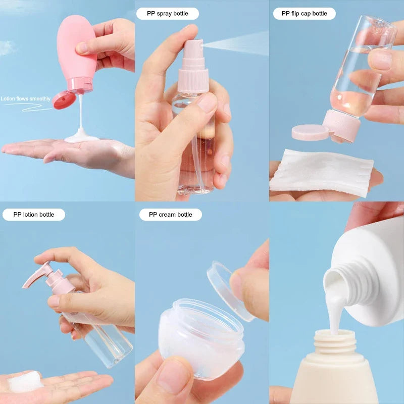 11-Piece Travel Refillable Bottle Set for Cosmetics & Lotion Travel Bottle Set Qme