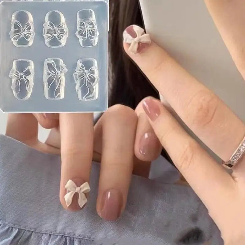 3D Silicone Nail Art Mold – Flower Bow Butterfly Templates Nail Art Mold Qst A2