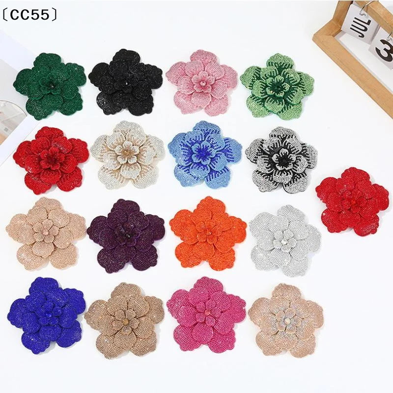 3D Camellia Rhinestone Flower Patch – DIY Sewing Embellishment Sewing Embellishment Qst