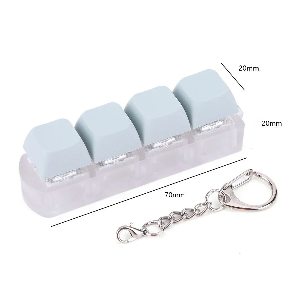 4-Key Keycap Fidget Clicker Cube Keychain Toy – 9 Colors Fidget Clicker Toy Qme