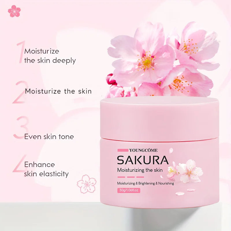 YOUNGCOME Sakura Essence Cream – Cherry Blossom Moisturizer Facial Moisturizer Cream Qst