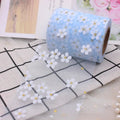5 Yards Floret Tulle Daisy Ribbon Roll – DIY Craft & Bow Decorative Craft Ribbon Qme Blue ribbons 5 yards (4.5m)