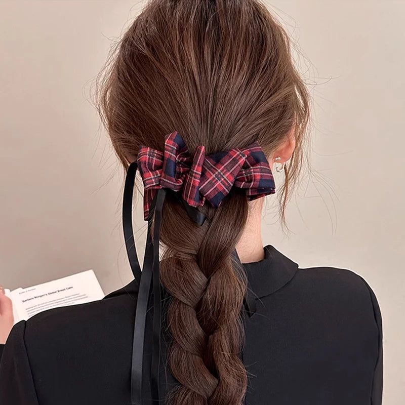 Women's Blue Bow Vintage Hairpin – High Ponytail Accessory Bow Hair Clip Qst