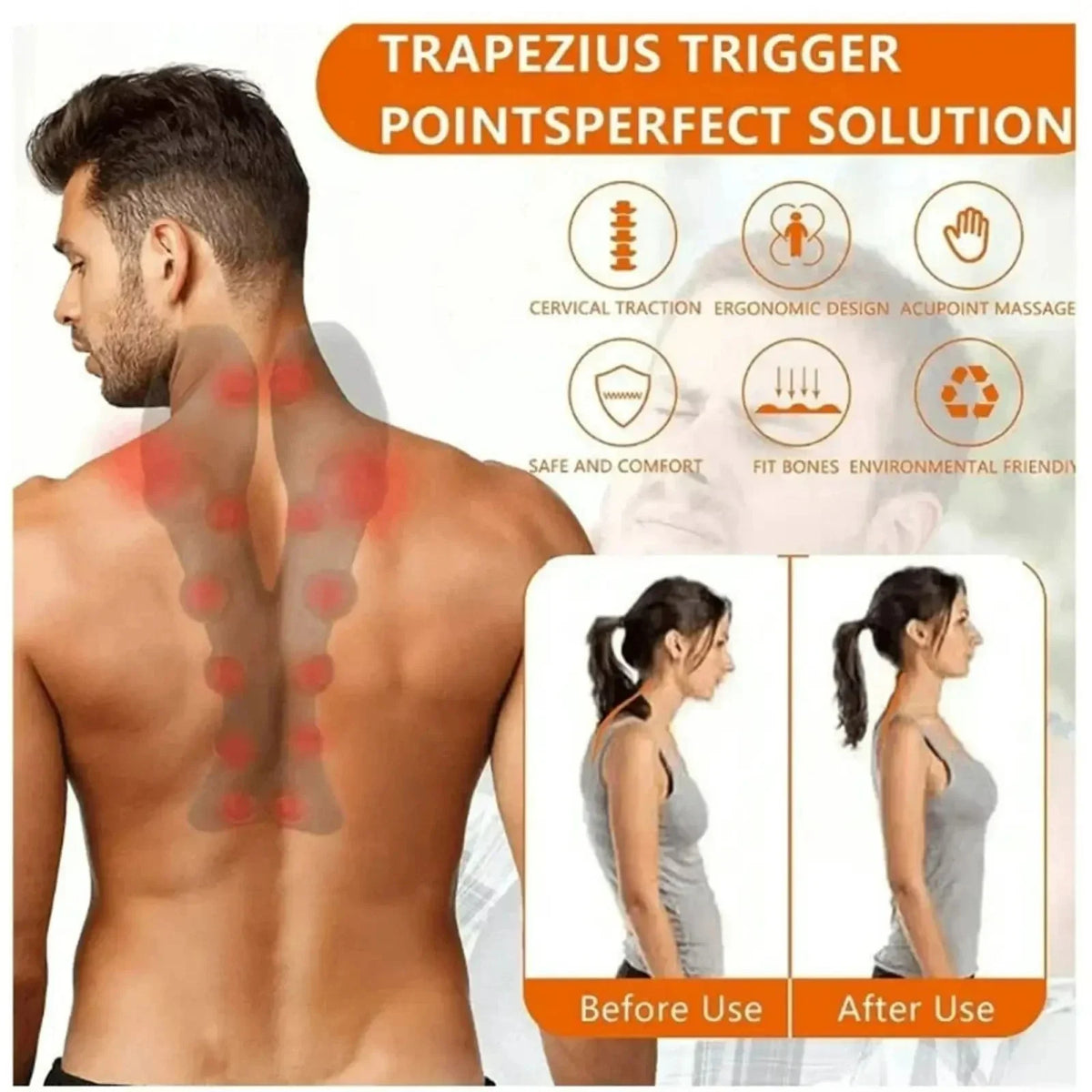 Neck Stretcher Acupressure Massager – Shoulder Support Tool Neck Acupressure Massager Qst