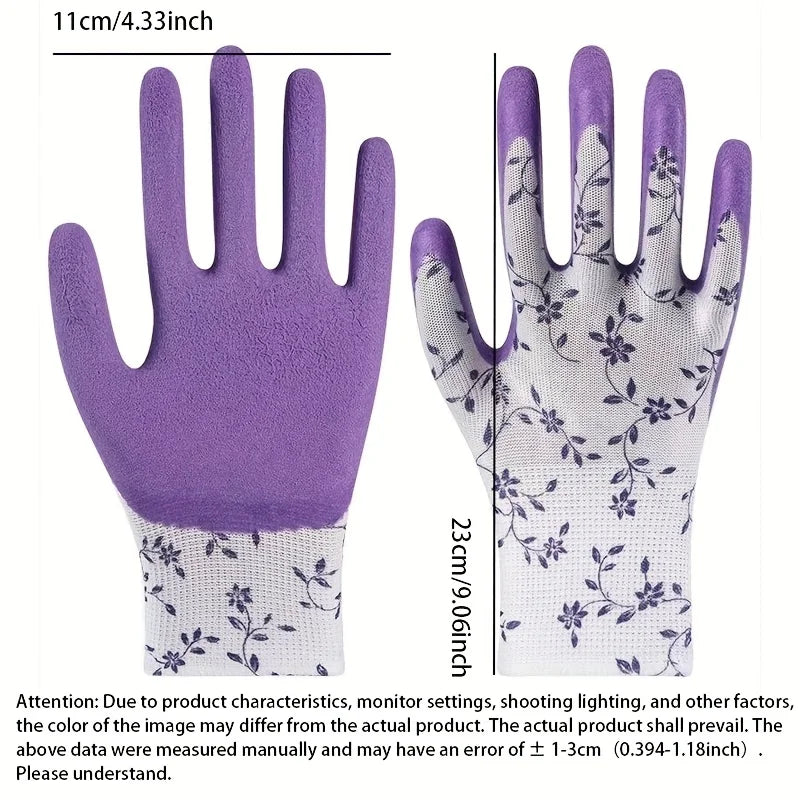 Women's Nylon Gardening Gloves – 2 Pairs for Planting & Weeding Gardening Gloves Qme