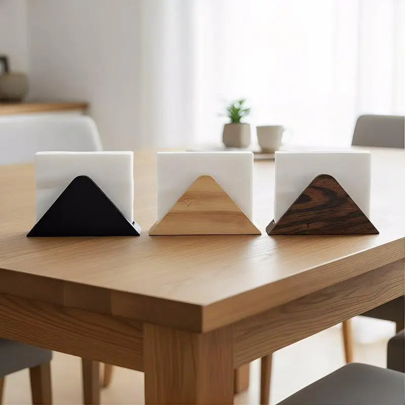 Wood Tissue Dispenser & Napkin Organizer – Non-Slip Base Tissue Dispenser Qme