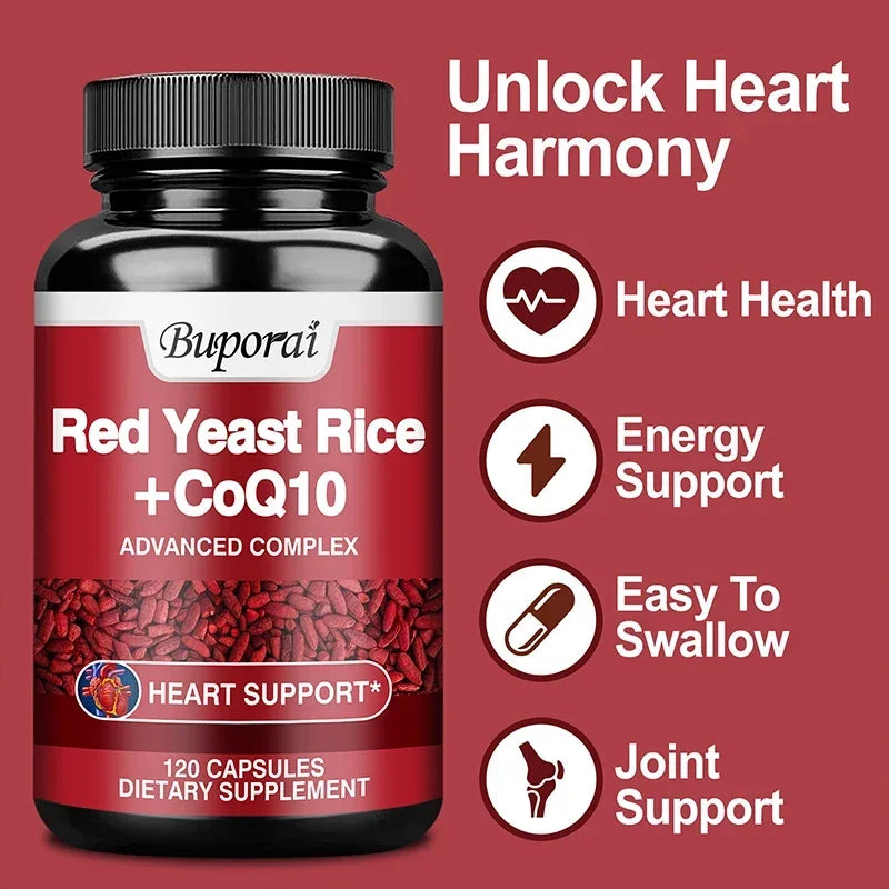 Red Yeast Rice with CoQ10 Supplement – Antioxidant Energy Dietary Supplement Qst