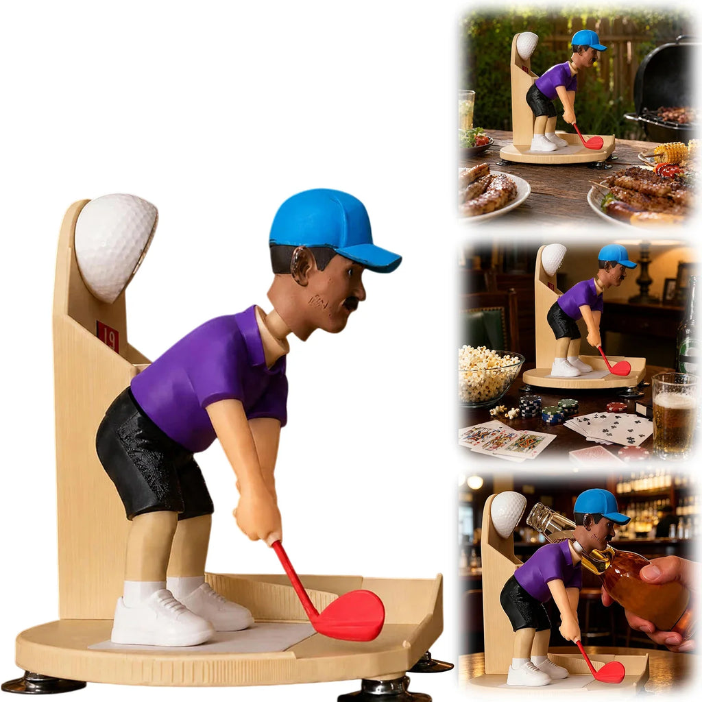 Golfer Figurine Beer Bottle Opener with Cap Collector | Qme Novelty Bottle Opener Qme