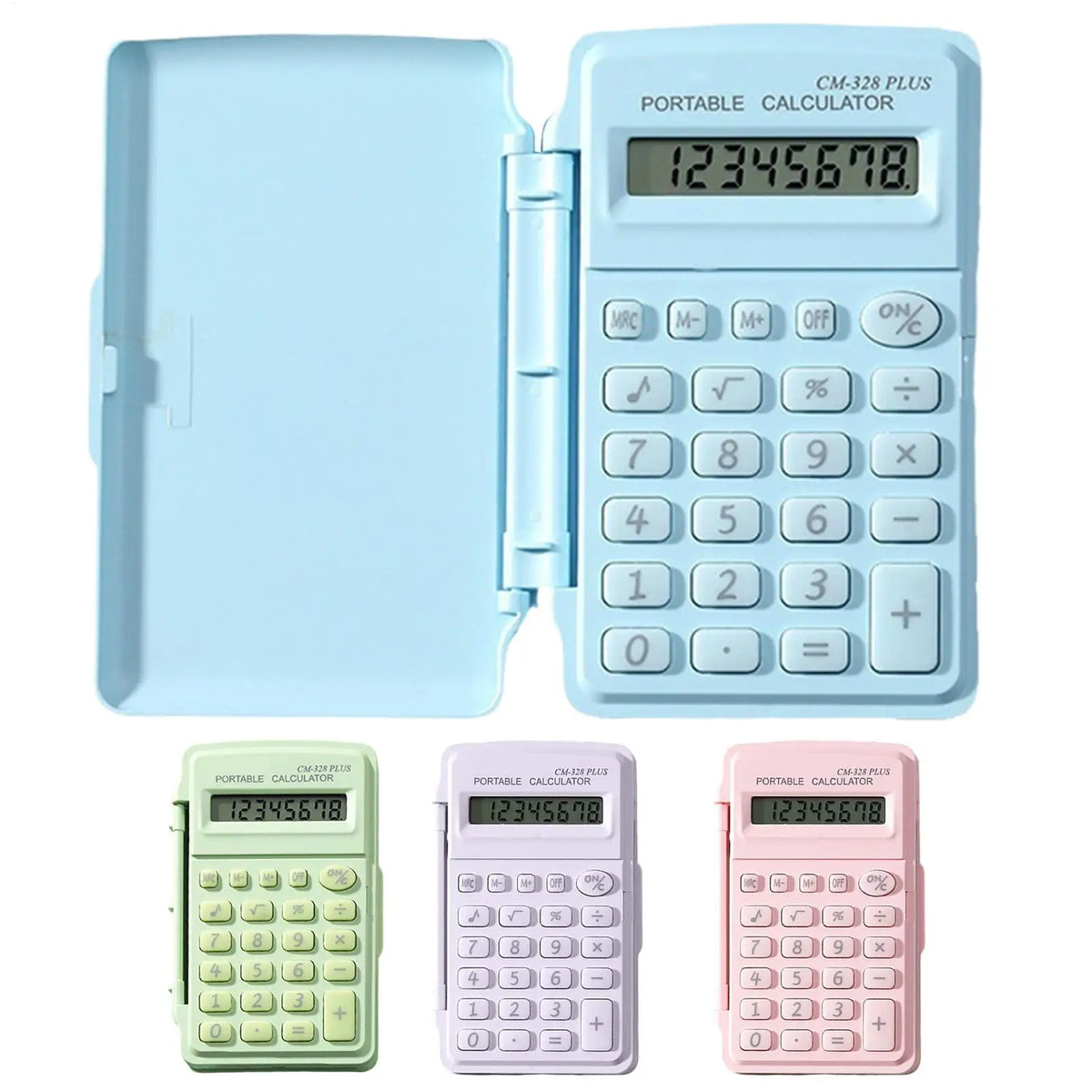 Mini Pocket Calculator with Lid – Candy Color, 8-Digit LCD Pocket Calculator Qst