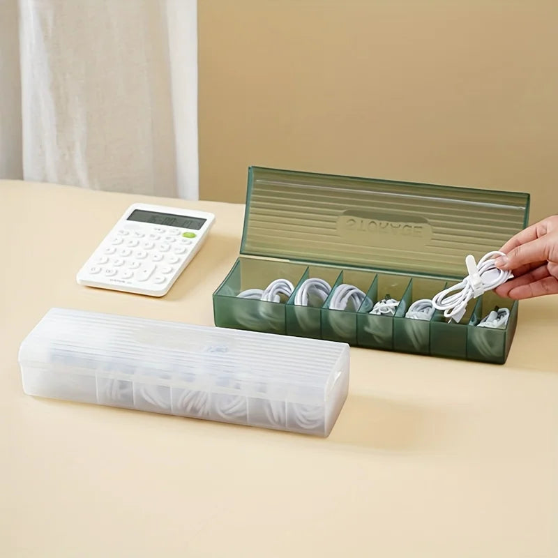 Cable & Charger Sorting Grid Storage Box | Cord Organizer Cable Storage Organizer Qme