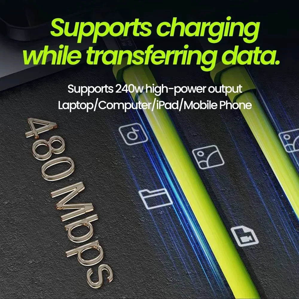 240W USB-C Fast Charging Cable | iPhone, Samsung & More USB-C Charging Cable Qme