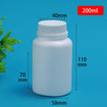 HDPE Plastic Pill Vials & Powder Containers 10pcs Seal Pill & Powder Vials Qme 200ML 10PCS B