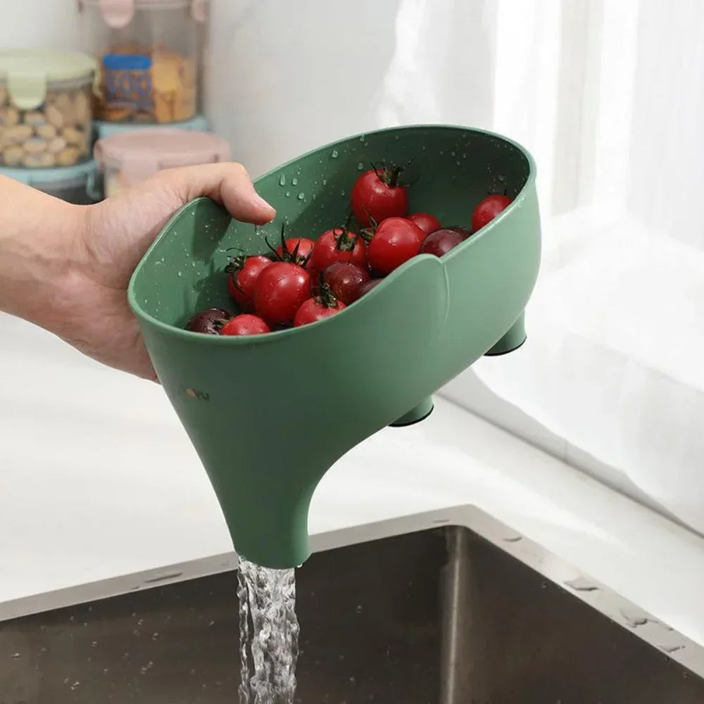 Elephant Sink Strainer Drain Basket – Fruit & Veggie Washer Sink Strainer Basket Qme