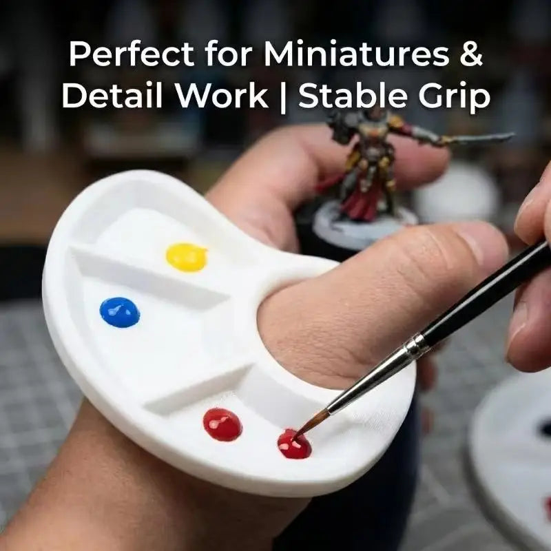 3D Printed Thumb Palette – Portable Color-Coded PLA Art Palette Art Thumb Palette Qme
