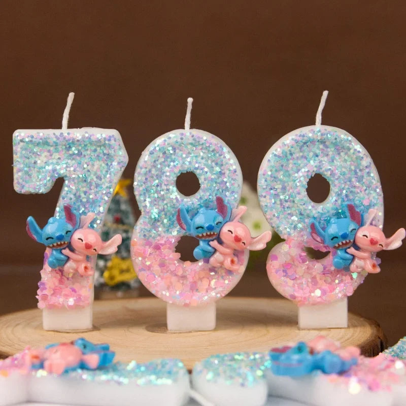 Stitch & Lilo Number Birthday Candles – Hugging Couple Design Birthday Number Candles Qme