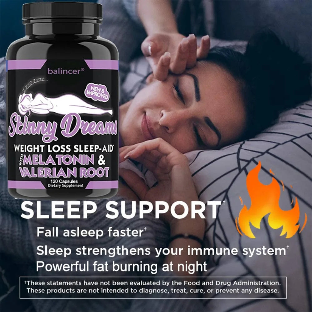 Skinny Dreams Melatonin Sleep & Appetite Support Capsules Sleep Support Supplement Qst