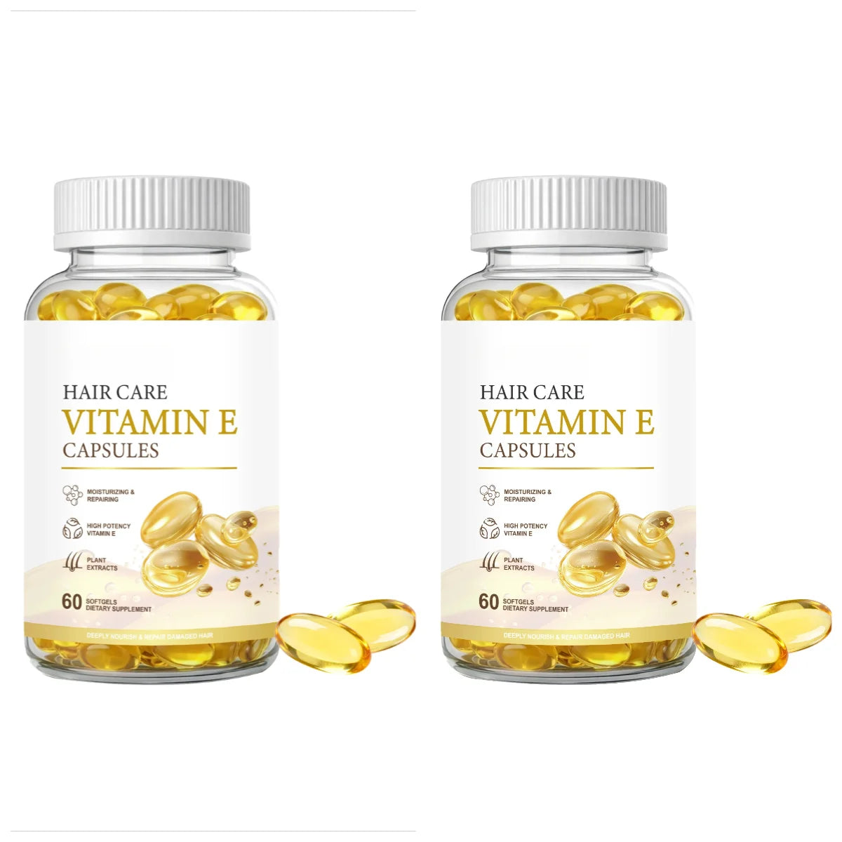 Vitamin E Softgels with Biotin & Zinc – Hair, Skin & Nails Hair & Nail Supplement Qst 2 bottles 120 pieces