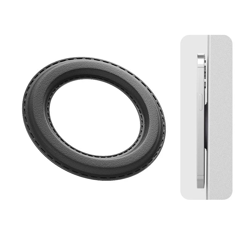 Magnetic Ring Holder for iPhone 14 13 12 | MagSafe Wall & Car Mount Magnetic Phone Mount Qme black