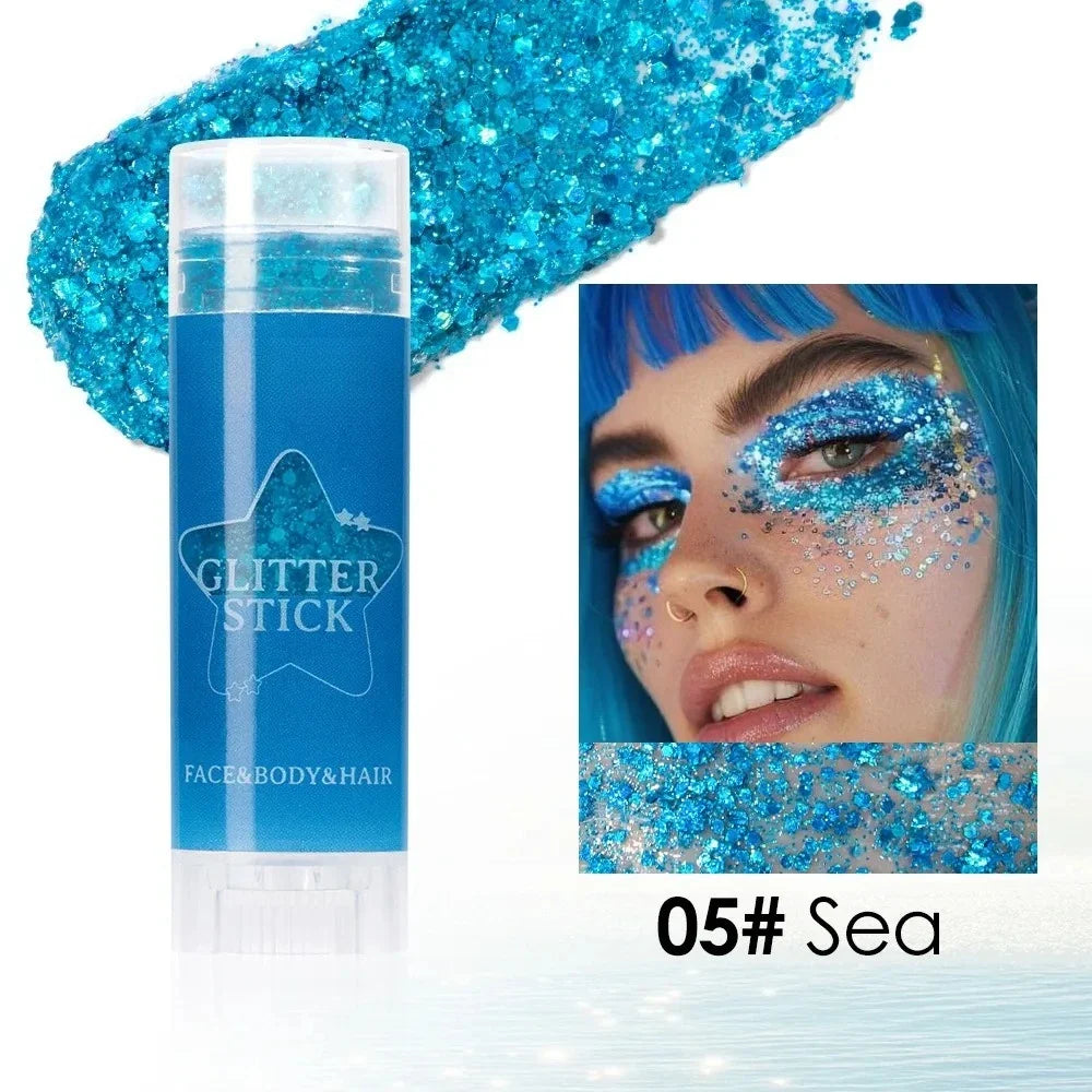 Sparkling Sequins Glitter Gel Stick – High-Gloss Pearl Shine Glitter Gel Stick Qme 05
