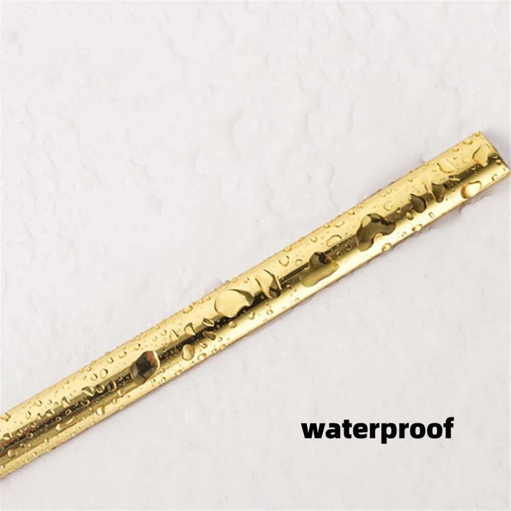 5M Gold PVC Self-Adhesive Waterproof Tape – Wall & Ceiling Trim Decorative Trim Tape Qme