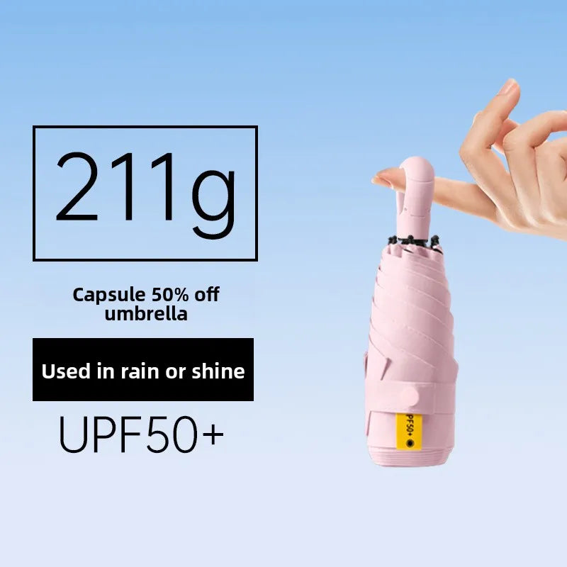 UV Protection Mini 5-Fold Ultralight Portable Umbrella Compact Travel Umbrella Qst
