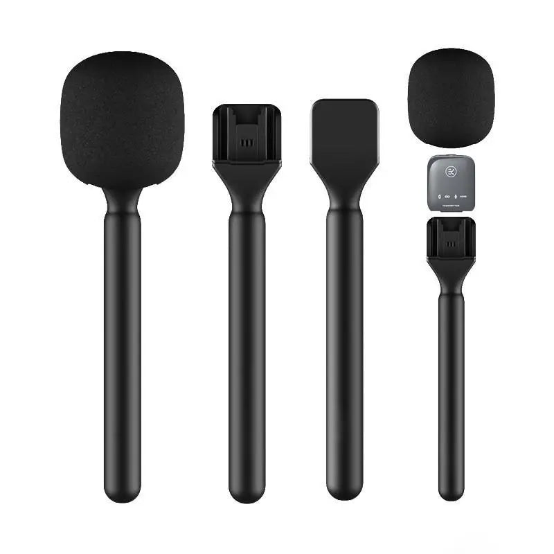 Wireless Handheld Interview Mic Adapter with Windshield Foam Microphone Adapter Qme