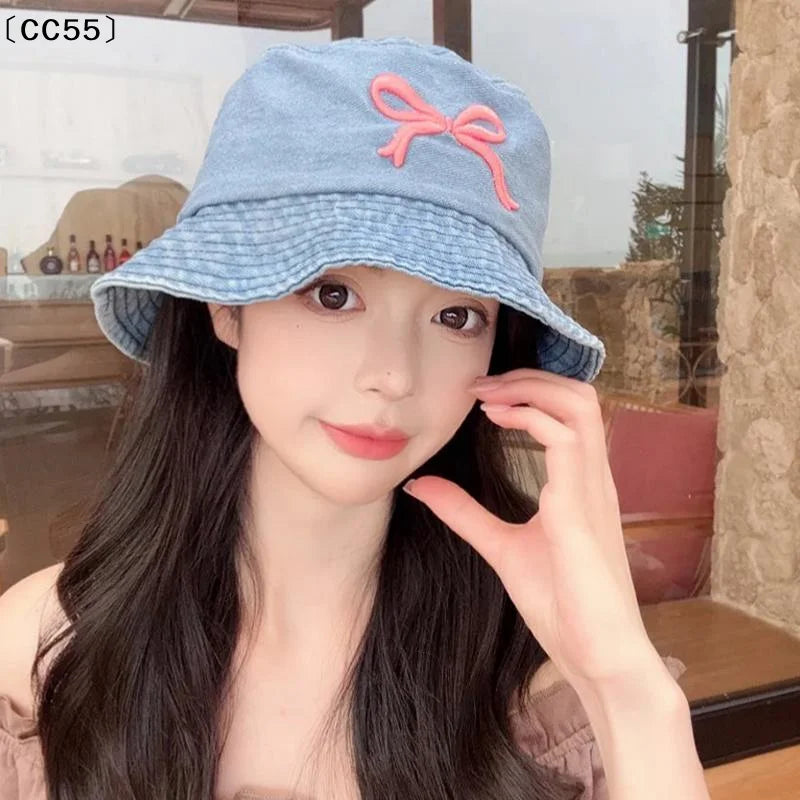 Women's Washed Denim Bucket Hat – Wide Brim Fisherman Cap Bucket Hat Qst
