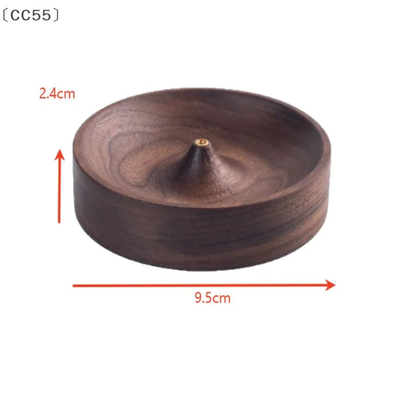 Black Walnut Wood Round Incense Burner Tray Holder Incense Burner Holder Qst