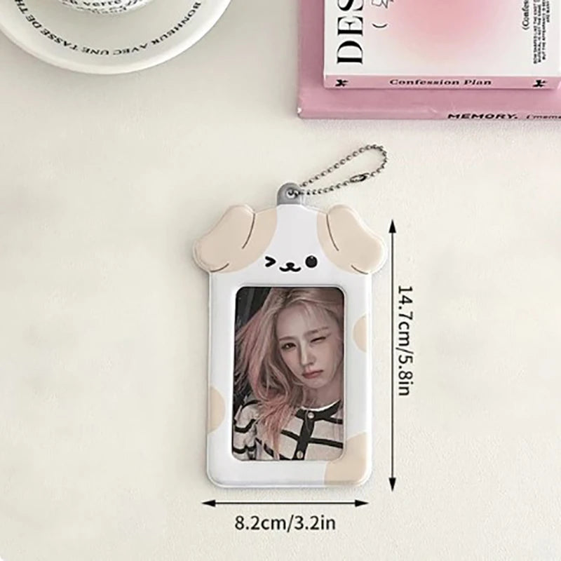 Kawaii Kpop Photocard Holder Keychain – 3 Inch Card Sleeve Photocard Holder Keychain Qst