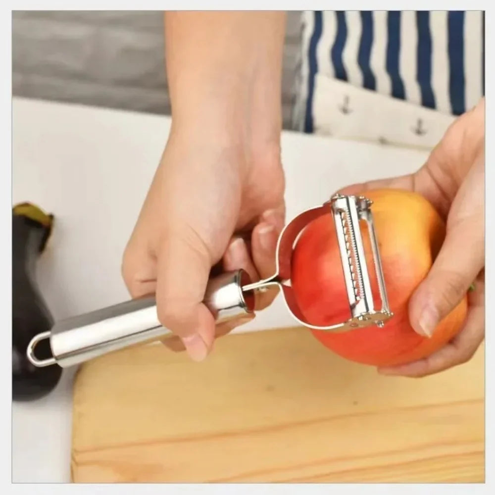 2-in-1 Stainless Steel Vegetable & Fruit Peeler Double Head Vegetable Peeler Qme