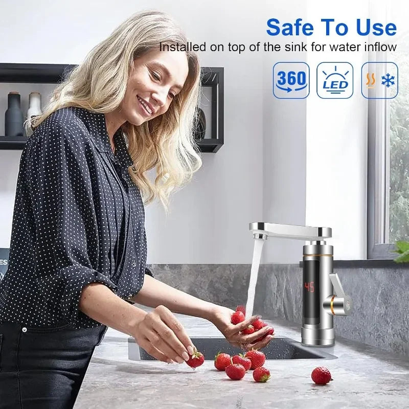 ZARTSEN Tankless Electric Hot Water Faucet LCD 360° | Instant Tap Instant Heater Faucet Qst