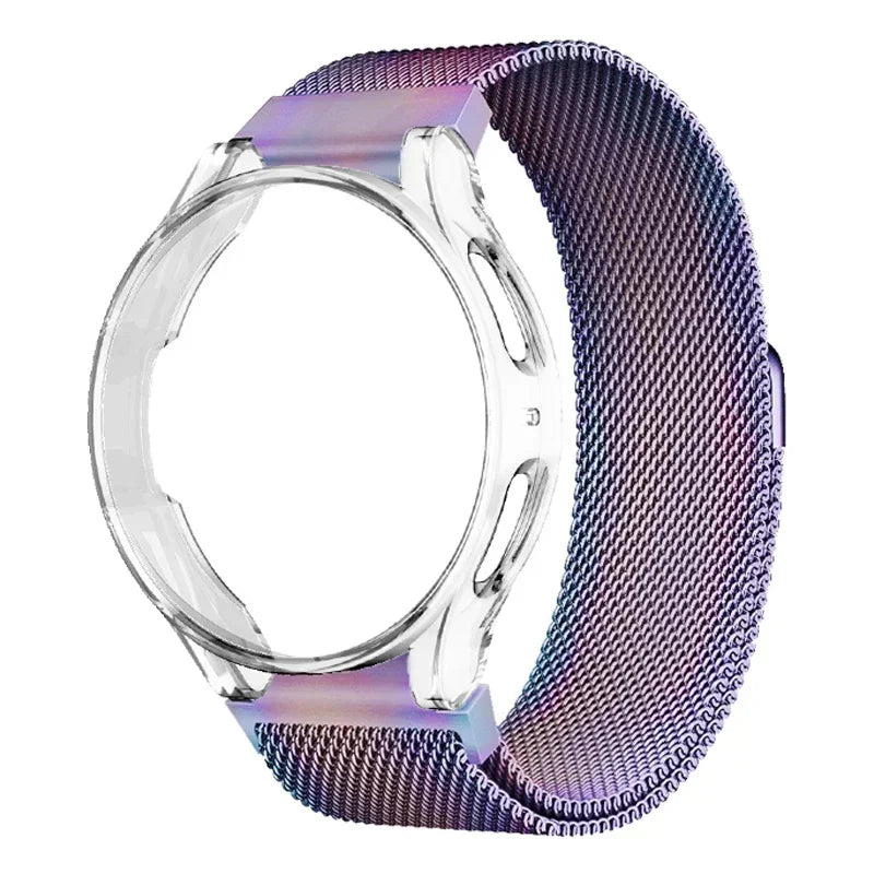 TPU Case & Metal Strap Samsung Galaxy Watch 6 Classic 47mm Smartwatch Case & Strap Qme Color Tr Watch 6 40mm