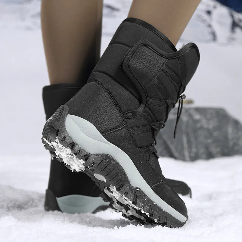 Women's Winter Plush Ankle Snow Boots – Slip-On Platform Women's Snow Boots Qst